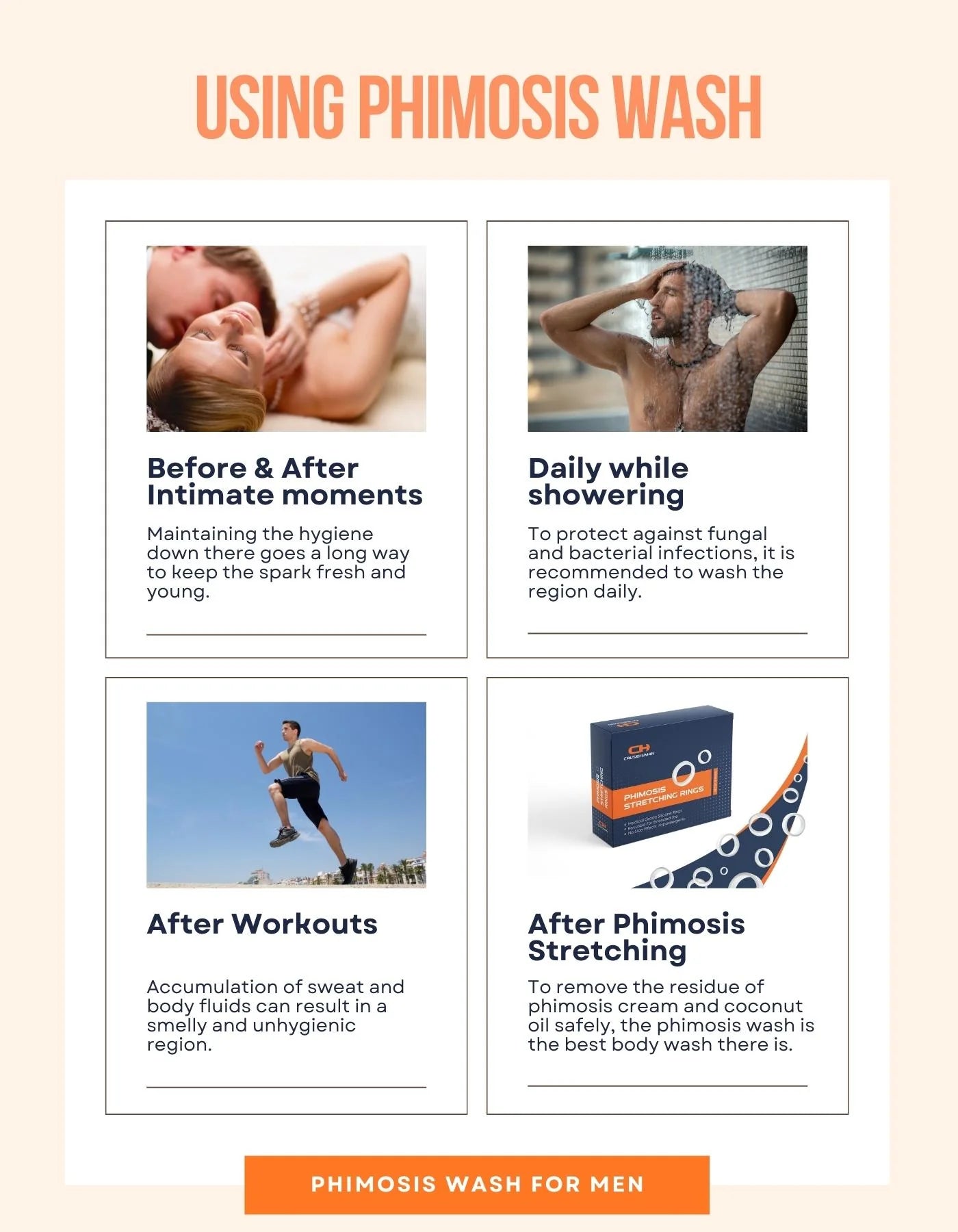 Cause Human Phimosis Wash for men | 100ml | Designed for phimosis | Mild Soap | Mild Fragrance