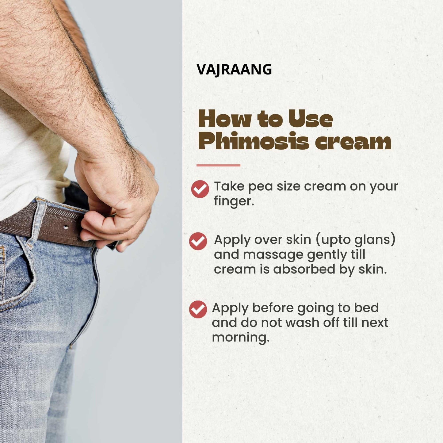Vajraang Phimosis & Paraphimosis cream | Fast results | Non-Steroidal 100% Natural | 60g