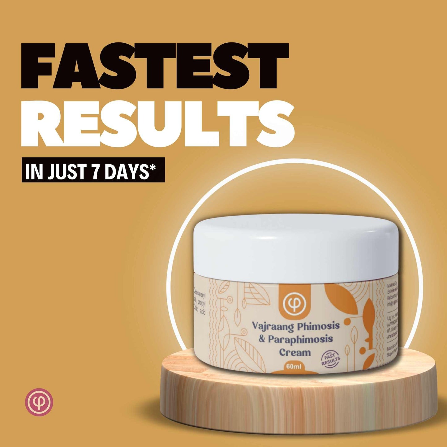 Vajraang Phimosis & Paraphimosis cream | Fast results | Non-Steroidal 100% Natural | 60g | Smoothens and softens f-skin | Helps easy sliding of f-skin