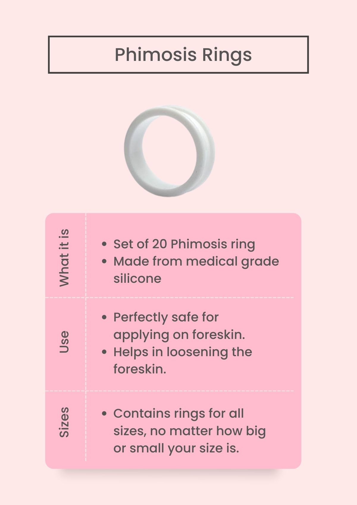 PHIMOSIS STRETCHING KIT. The Only Silicone Rings worn all day. 20