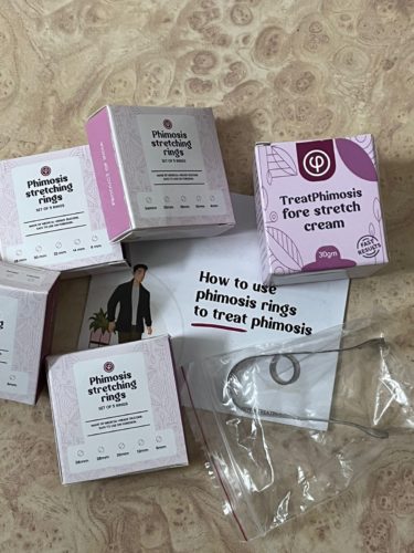 20 Phimosis stretching rings, fore-stretch cream, tool & informational booklet on treating phimosis photo review